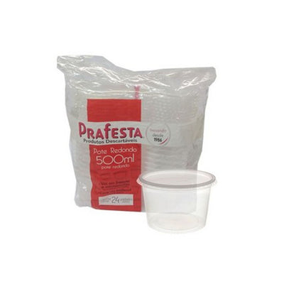Pote Redondo 500ml com Tampa