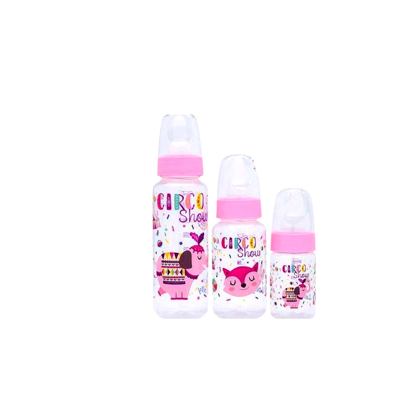 kit Mamadeira Lolly  Tip Rosa com 3 Unidades