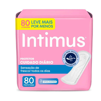 Protetor Intimus Days sem abas, sem perfume, pacote com 80 unidades.