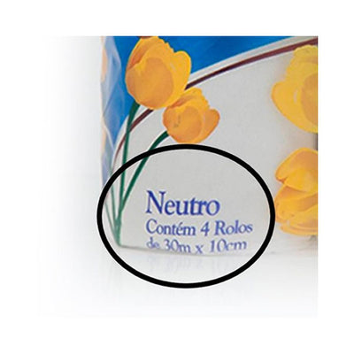 Papel Higienico Folha Simples Com 4 - 30Metros - Neutro - Unidade - Floral