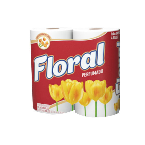 Papel Higienico Floral Perfumado Com 4 Rolos
