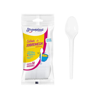 Colher Descartável Para Sobremesa - Strawplast