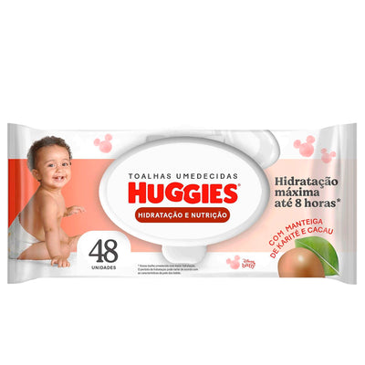 Huggies Lenços Umedecidos Hidratação e Nutrição Contra Assaduras 48 Unidades