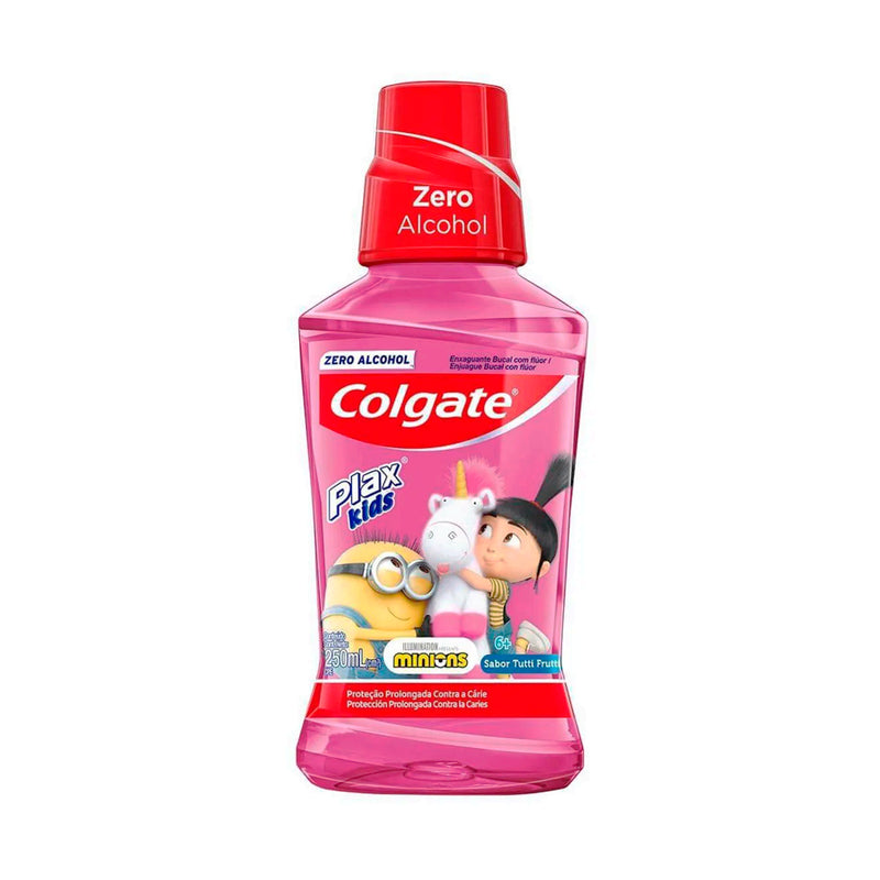 Enxaguante Antisséptico Bucal Colgate Plax Kids Zero Álcool Minions com 250ml