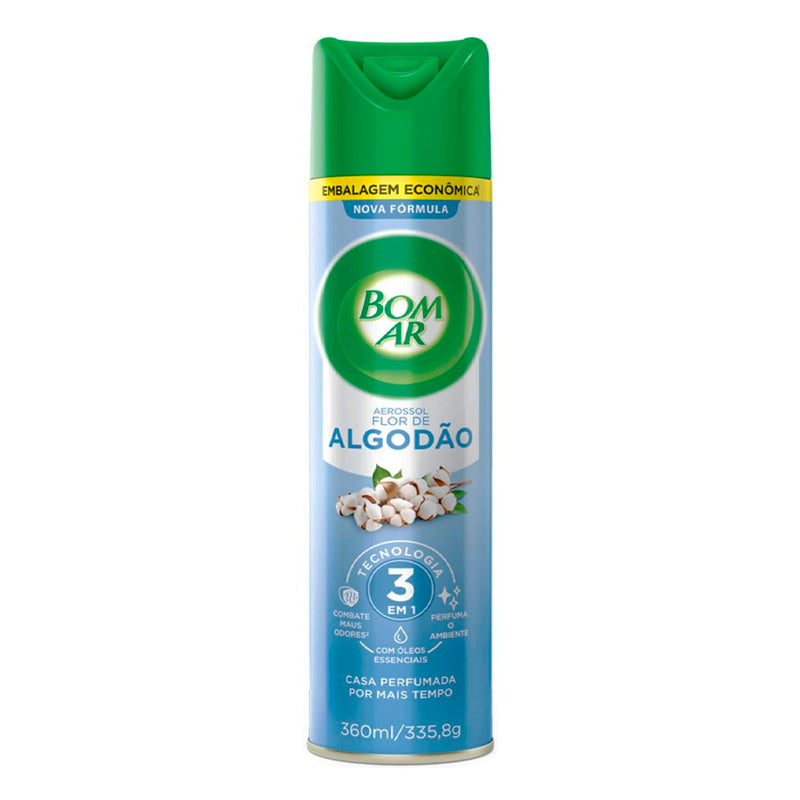 Bom Ar Aromatizador Aerossol Flor de Algodão 360ml Embalagem Econômica