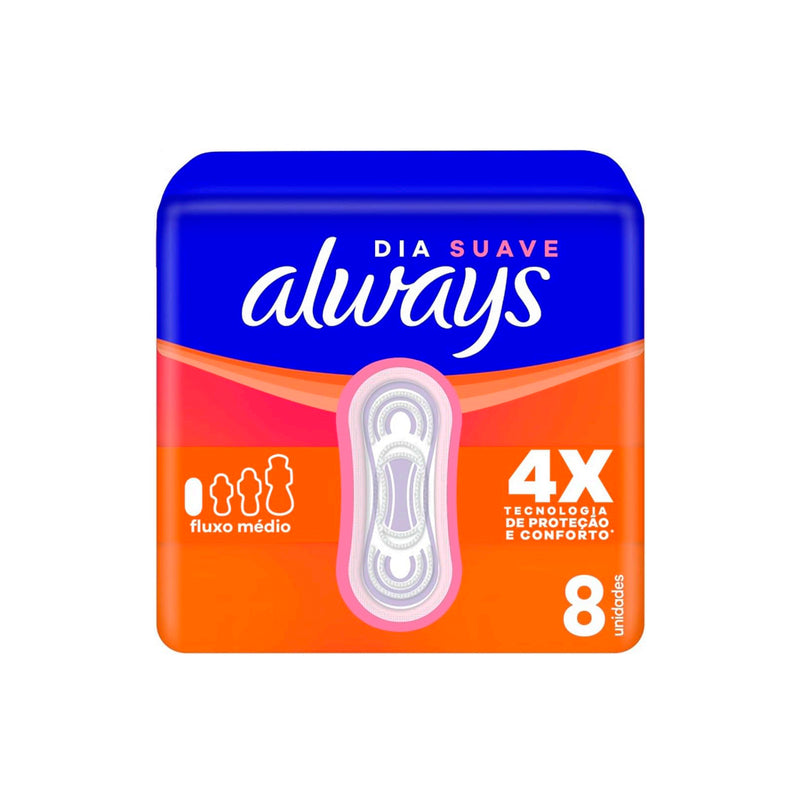Absorvente Always Suave ,Sem Abas, Tamanho P, 8 Unidades