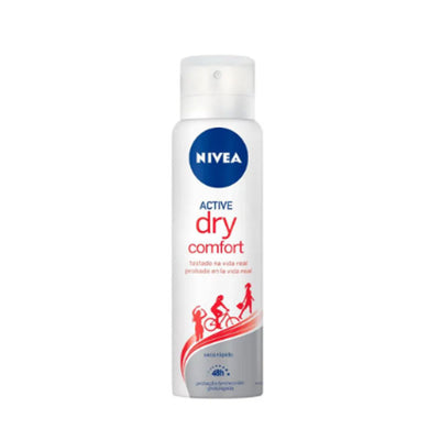 Desodorante Aerosol Nivea Active Dry Comfort Feminino Sem Álcool 48h - 150ml
