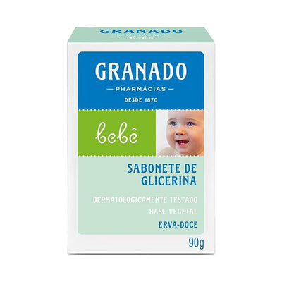 SABONETE DE GLICERINA GRANADO BEBÊ ERVA-DOCE EM BARRA COM 90G
