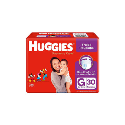 Fralda Huggies Supreme Care Roupinha G - 30 Fraldas