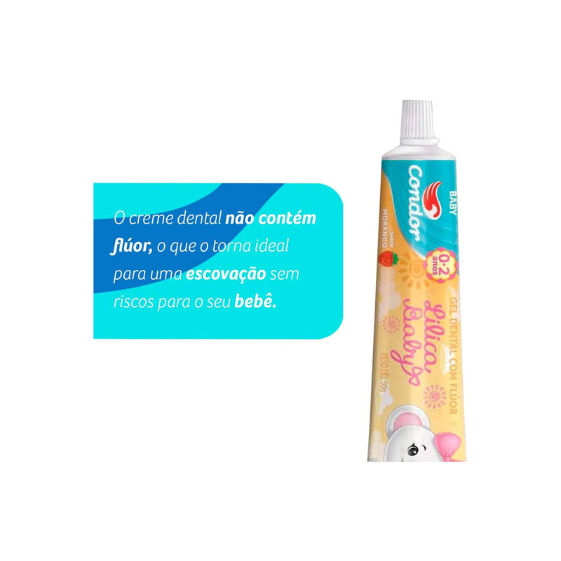 Gel Dental Infantil Sem Flúor Lilica Ripilica Sabor Morango 50G - Condor