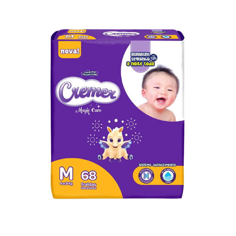 Fralda Cremer Infantil Hiper M Com 68 Fraldas