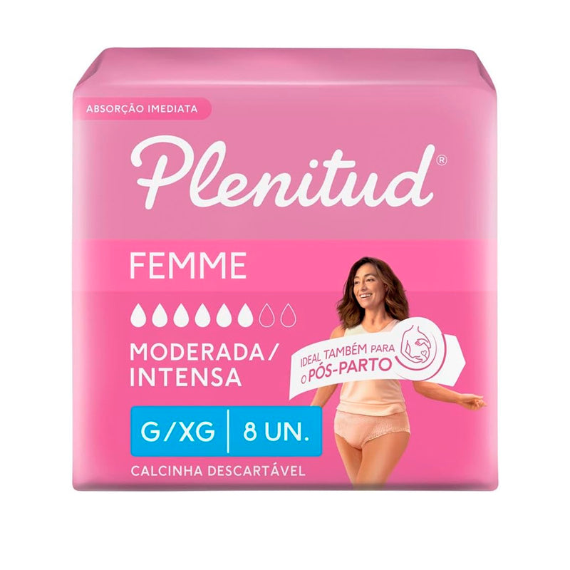 Roupa Íntima Plenitud Femme - 8 unidades G/XG