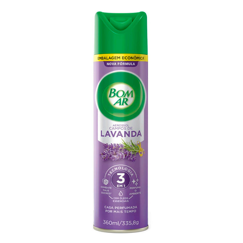 Aromatizador Bom Ar Aerossol Lavanda 360ml Embalagem Econômica