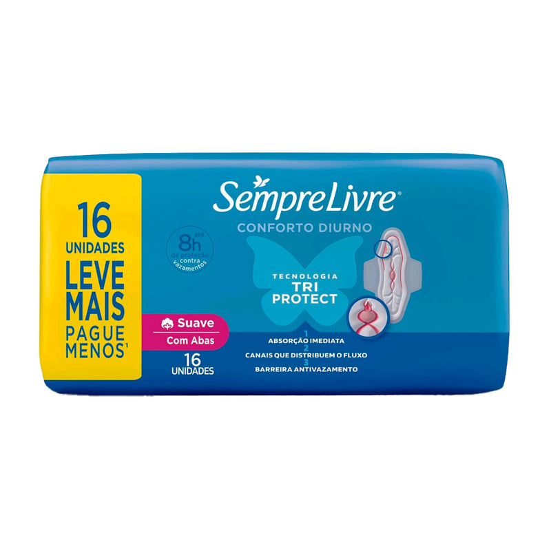 Absorvente  Sempre Livre Externo Plus Suave - 16 Unidades