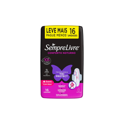 Absorvente Sempre Livre Noturno Suave Com Abas