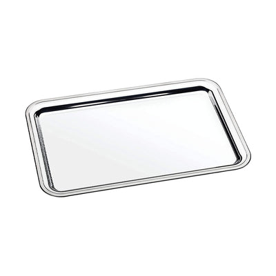 Bandeja Retangular Aço Inox Buena Prata 33cm