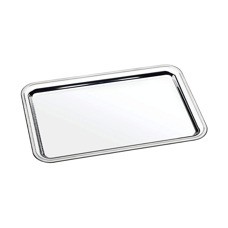Bandeja Retangular Aço Inox Buena Prata 33cm