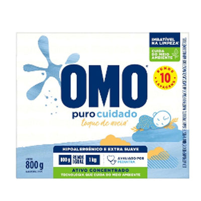Detergente OMO em Pó Puro Cuidado - Caixa 800g
