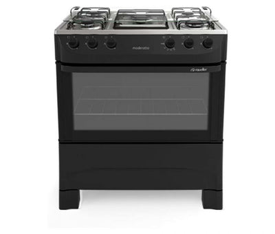 FOGÃO MUELLER 5 BOCAS MODERATTO PRETO FOSCO ACENDIMENTO MANUAL