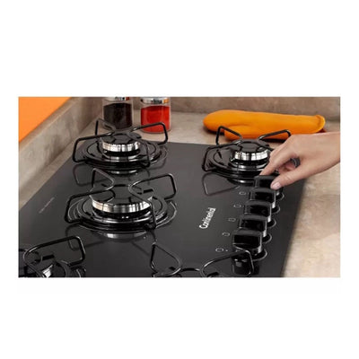 Cooktop 5 Bocas Continental a Gás de Vidro Temperado Bivolt (KC5GP) - Preto