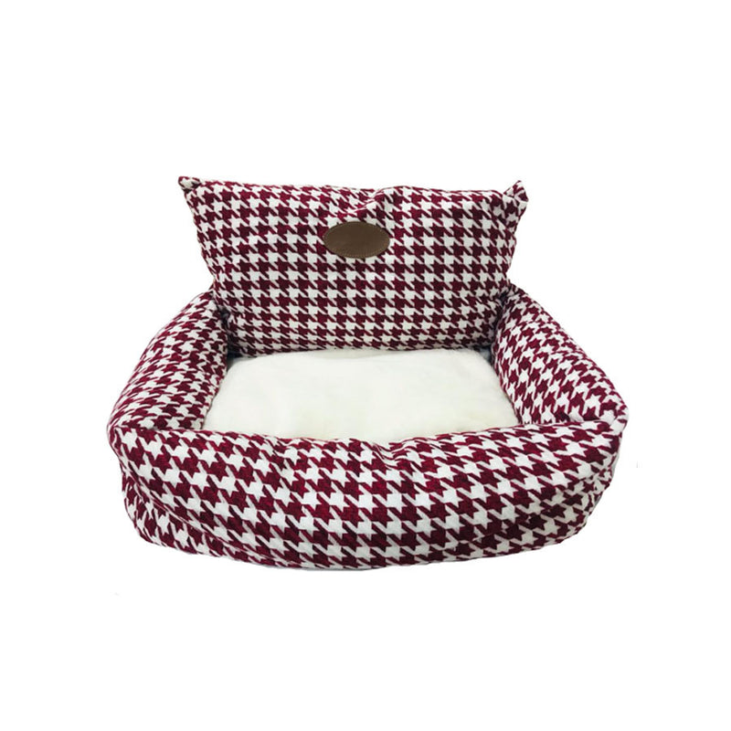 Cama para Pet Estampa Vermelha 65cm