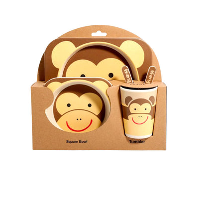 KIT ALIMENTAÇÃO INFANTIL COM 5 PEÇAS - MACACO
