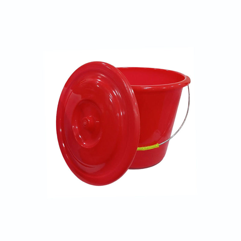 Balde de Plástico com Tampa Vermelho 8L