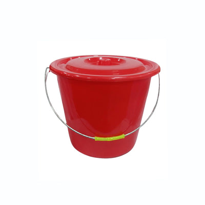 Balde de Plástico com Tampa Vermelho 8L