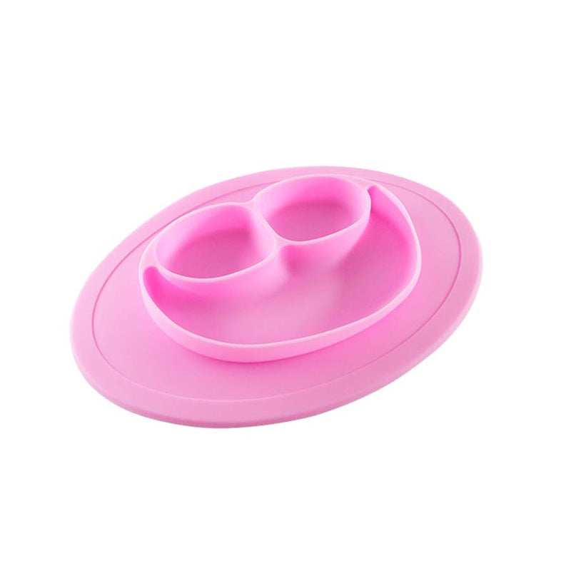 PRATO DE SILICONE INFANTIL COM 3 DIVISÓRIAS ROSA