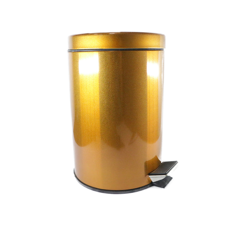LIXEIRA INOX BRONZE COM PEDAL E BALDE 8L