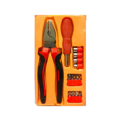 Kit de Alicate e Chaves Soquete Vermelho 14 Peças