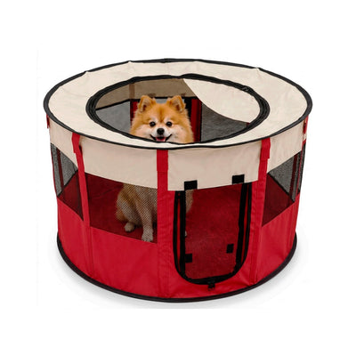 Cercado Pet Dobrável Vermelho G 88x57cm