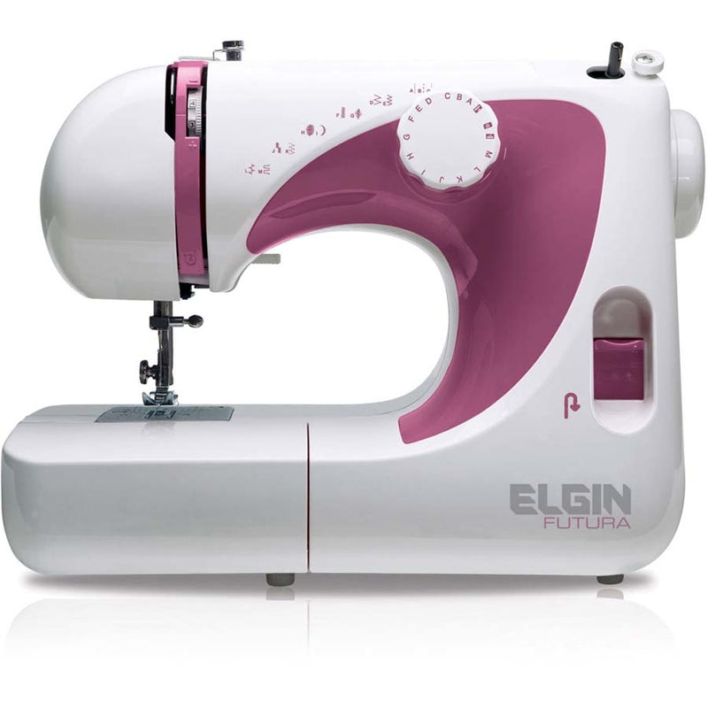 Máquina De Costura Elgin Futura Branco e Rosa