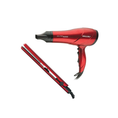 Kit Secador e Prancha Mallory Pure Seduction Vermelho Bivolt
