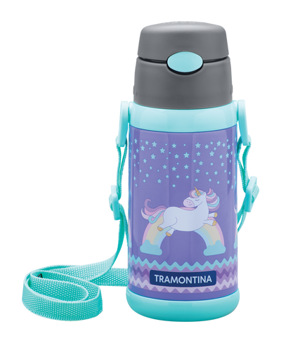 GARRAFA TÉRMICA TRAMONTINA INFANTIL UNICÓRNIO 500 ML