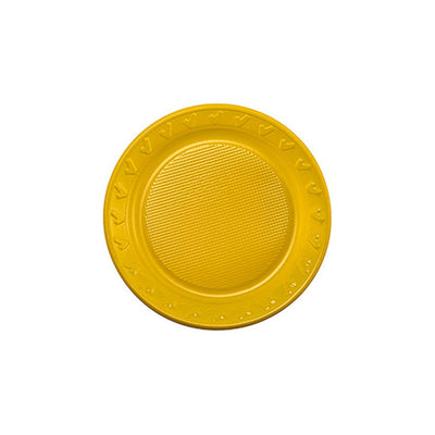 PRATO Descartável PLÁSTICO AMARELO COM 10UND 15CM