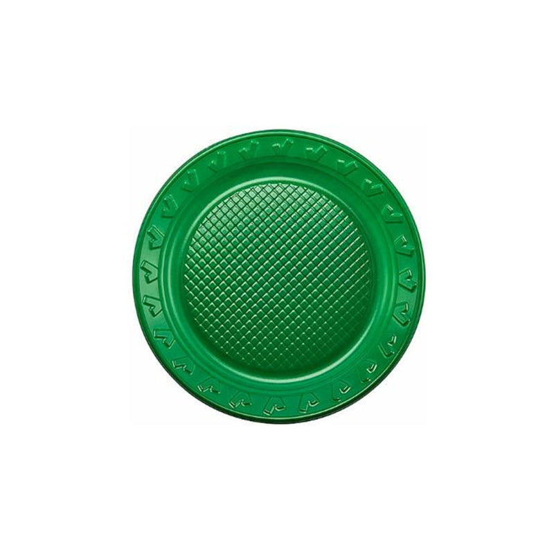 PRATO Descartável PLÁSTICO VERDE COM 10UND 15CM