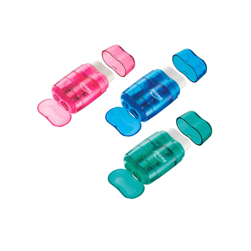 Apontador Duplo com Borracha Cores Diversas - Maped