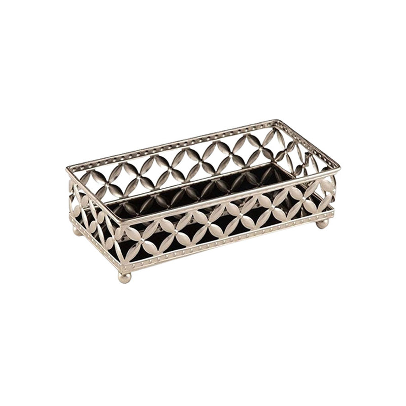 Bandeja Retangular em Metal com Espelho 24x12cm