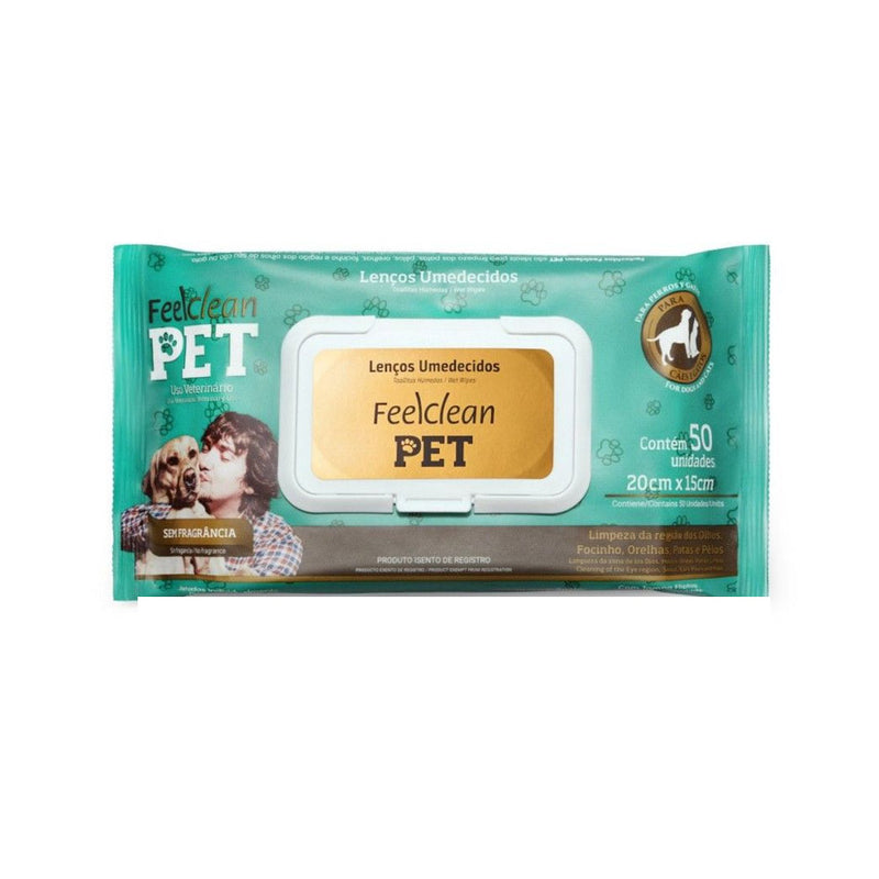 Toalhas Umedecidas para Pet com 50 Unidades Feel Clean