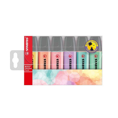 Marcador Stabilo Boss Pastel Estojo Com 6 Cores