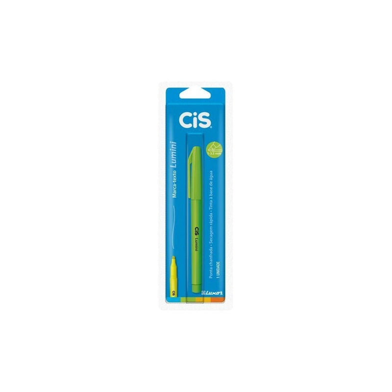 Caneta marca texto cis lumini verde