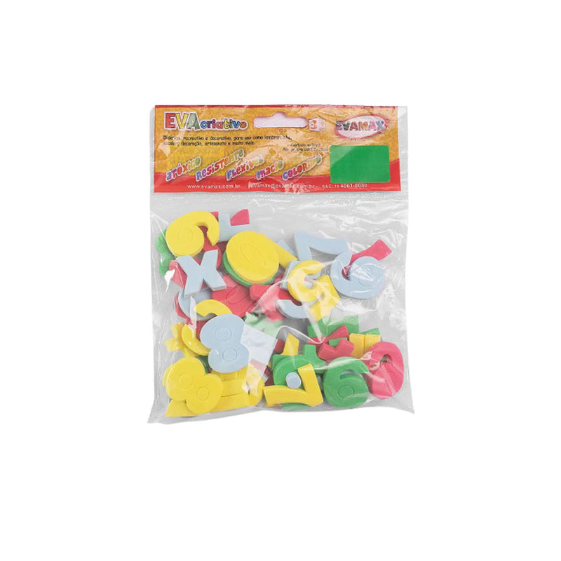 Eva Didático 3cm Números 60 Peças - Evamax
