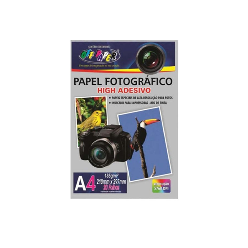 PAPEL FOTOGRÁFICO ADESIVO A4 135G 20 F