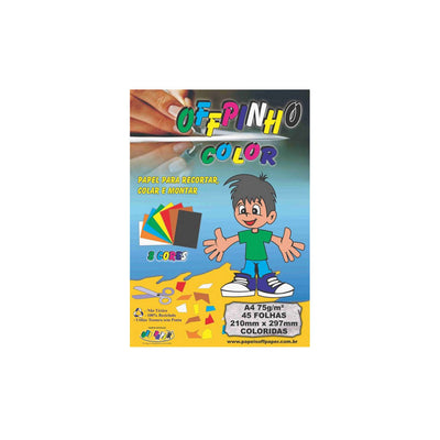 PAPEL A4 OFFPINHO COLOR COM 8 CORES 45 FLS.