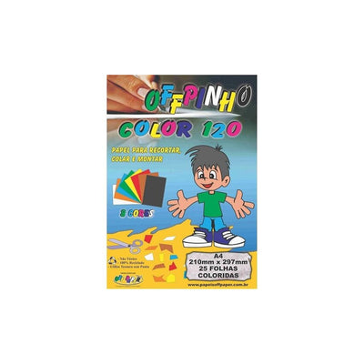FOLHA A4 COLORIDA 120G COM 25FLS OFFPINHO