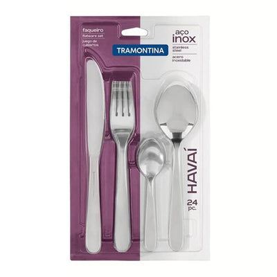Faqueiro Tramontina Havaí em Aço Inox  24 Peças
