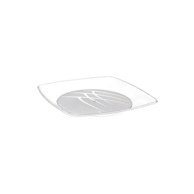 Prato Quadrado 15cm Cristal com 10 Unidades