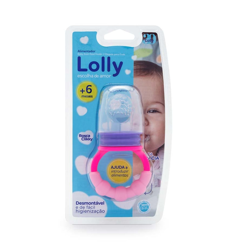 ALIMENTADOR DE SILICONE INFANTIL LOLLY ROSA