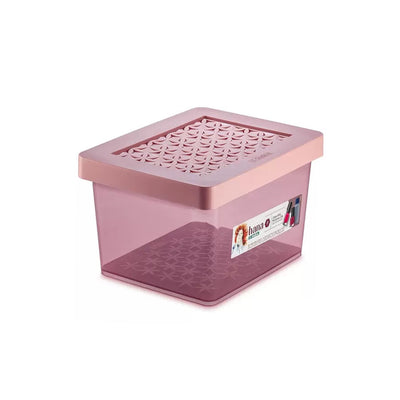 Caixa Alta Multiuso com Tampa 2,8L Rosa  - Ordene